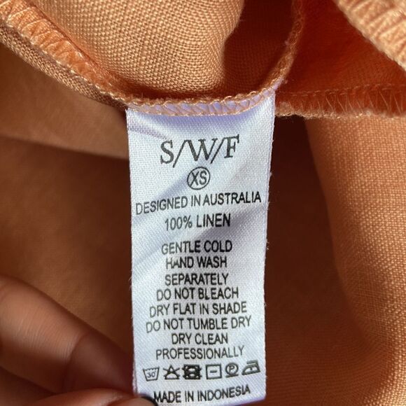 S/W/F Sweetheart Peach Linen Jumpsuit Size XS - Picture 12 of 12